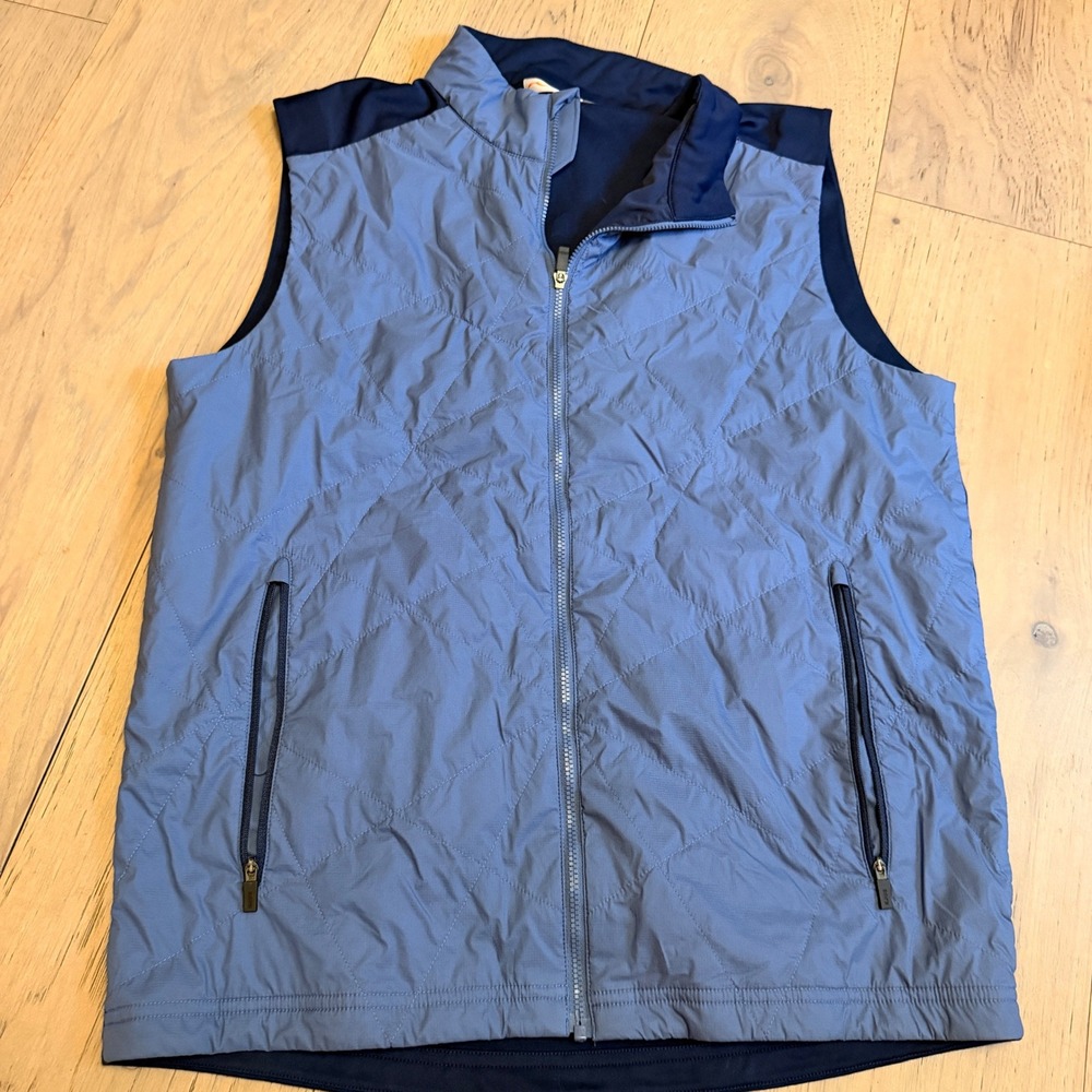 KJUS Retention Vest Mens 50/M Navy Gray Lightweight Zip Quilted Golf Hybrid